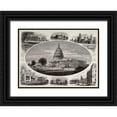 thumbnail image 1 of Unknown 14x11 Black Ornate Wood Framed with Double Matting Museum Art Print Titled - Public Buildings In Washington, 1 of 4