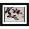 thumbnail image 1 of Unknown 14x11 Black Ornate Wood Framed with Double Matting Museum Art Print Titled - Sitting Ducks, 1 of 4