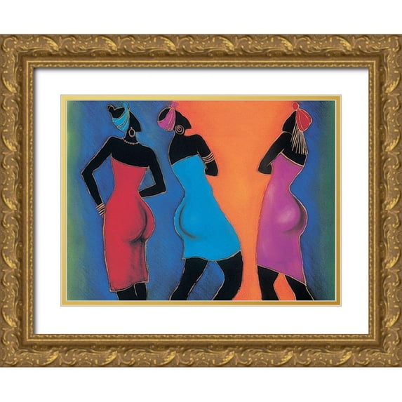 Unknown 14x11 Gold Ornate Wood Framed with Double Matting Museum Art Print Titled - Behinds