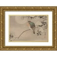 thumbnail image 1 of Unknown 14x11 Gold Ornate Wood Framed with Double Matting Museum Art Print Titled - Robin sitting on a Tree Branch, 1 of 4