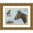 thumbnail image 1 of Unknown 14x11 Gold Ornate Wood Framed with Double Matting Museum Art Print Titled - Thoroughbred I, 1 of 4