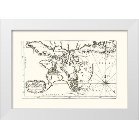 Unknown 14x11 White Modern Wood Framed Museum Art Print Titled - Louisiana Mississippi Alabama - 1760