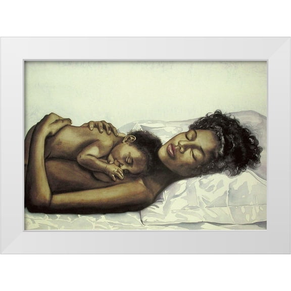 Unknown 14x11 White Modern Wood Framed Museum Art Print Titled - Mother and Child