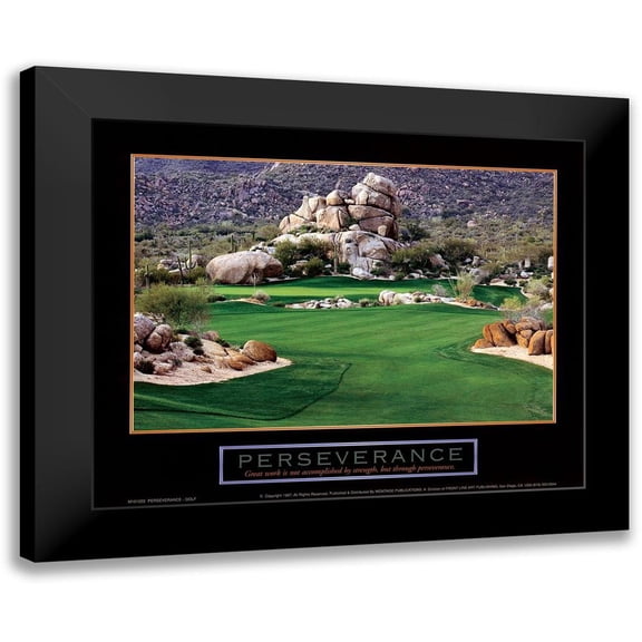 Unknown 14x12 Black Modern Framed Museum Art Print Titled - Golf - Perseverance