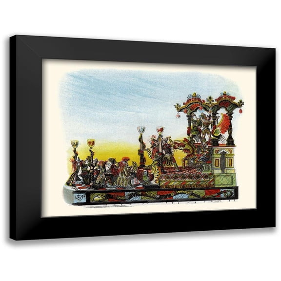 Unknown 14x12 Black Modern Framed Museum Art Print Titled - Theatre - Mardi Gras Parade Float Design
