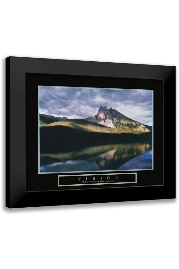 Unknown 14x12 Black Modern Framed Museum Art Print Titled - Vision - Mountain Reflection
