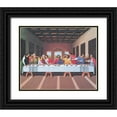 thumbnail image 1 of Unknown 14x12 Black Ornate Wood Framed with Double Matting Museum Art Print Titled - Last Supper, 1 of 4