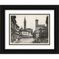 thumbnail image 1 of Unknown 14x12 Black Ornate Wood Framed with Double Matting Museum Art Print Titled - Scenes in Firenze II, 1 of 4