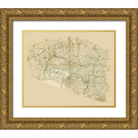 Unknown 14x12 Gold Ornate Wood Framed with Double Matting Museum Art Print Titled - Louisa County Virginia - 1860