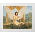 thumbnail image 1 of Unknown 14x12 White Modern Wood Framed Museum Art Print Titled - Angel and Bird, 1 of 4