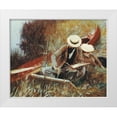 thumbnail image 1 of Unknown 14x12 White Modern Wood Framed Museum Art Print Titled - By the River, 1 of 4
