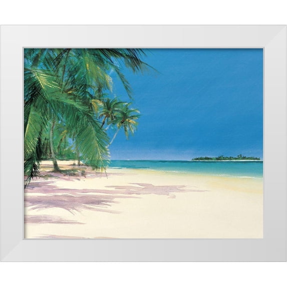 Unknown 14x12 White Modern Wood Framed Museum Art Print Titled - Palm Trees IV