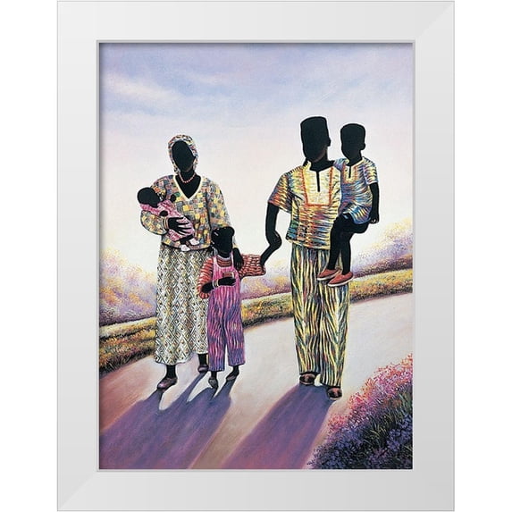 Unknown 14x18 White Modern Wood Framed Museum Art Print Titled - Taking a Walk