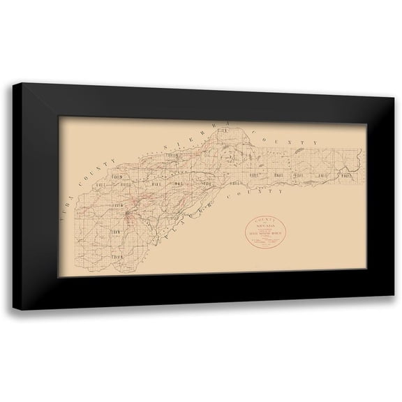 Unknown 14x9 Black Modern Framed Museum Art Print Titled - Nevada County California Mining -1909