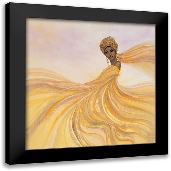Unknown 15x15 Black Modern Framed Museum Art Print Titled - Madame Yellow