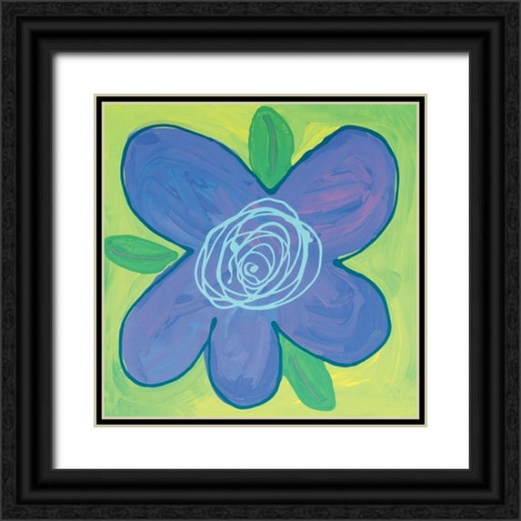 Unknown 15x15 Black Ornate Wood Framed with Double Matting Museum Art Print Titled - Splat - Green-Purple