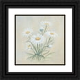 thumbnail image 1 of Unknown 15x15 Black Ornate Wood Framed with Double Matting Museum Art Print Titled - White Daffodils, 1 of 4