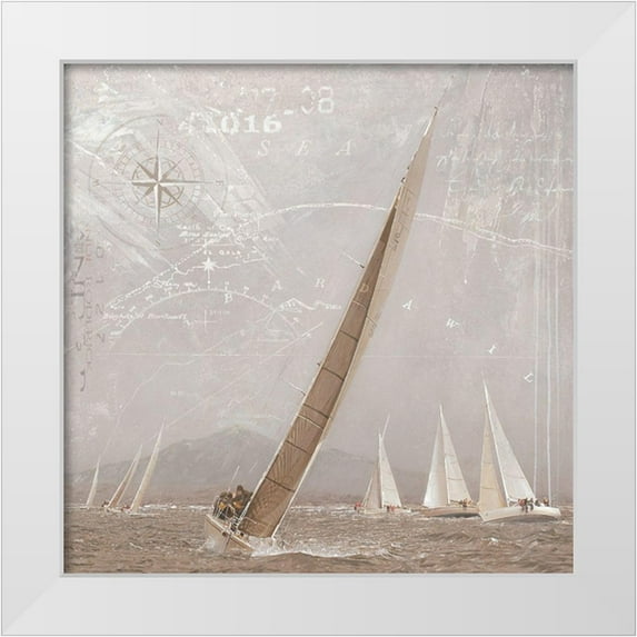Unknown 15x15 White Modern Wood Framed Museum Art Print Titled - Sailboat Races I