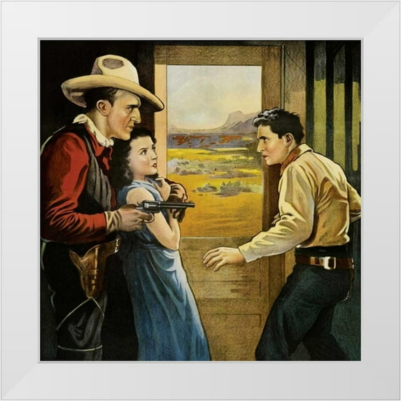 Unknown 15x15 White Modern Wood Framed Museum Art Print Titled - Vintage Westerns: South of Santa Fe - Detail