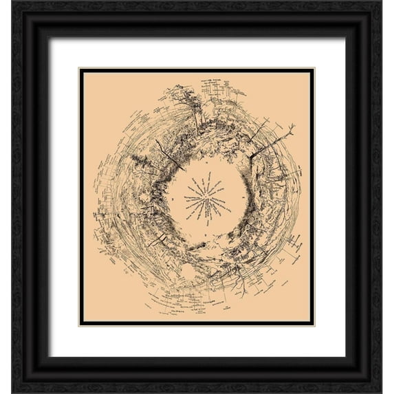Unknown 15x16 Black Ornate Wood Framed with Double Matting Museum Art Print Titled - Chattanooga Tennessee -1863