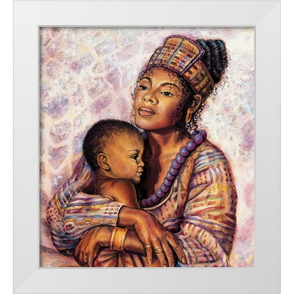 Unknown 15x16 White Modern Wood Framed Museum Art Print Titled - Mother and Child