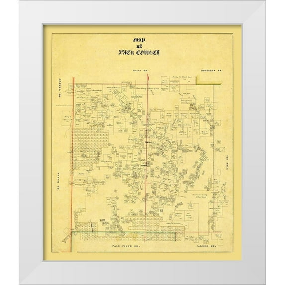 Unknown 15x17 White Modern Wood Framed Museum Art Print Titled - Jack County Texas - 1868