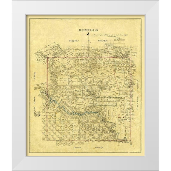 Unknown 15x17 White Modern Wood Framed Museum Art Print Titled - Runnels County Texas -1878