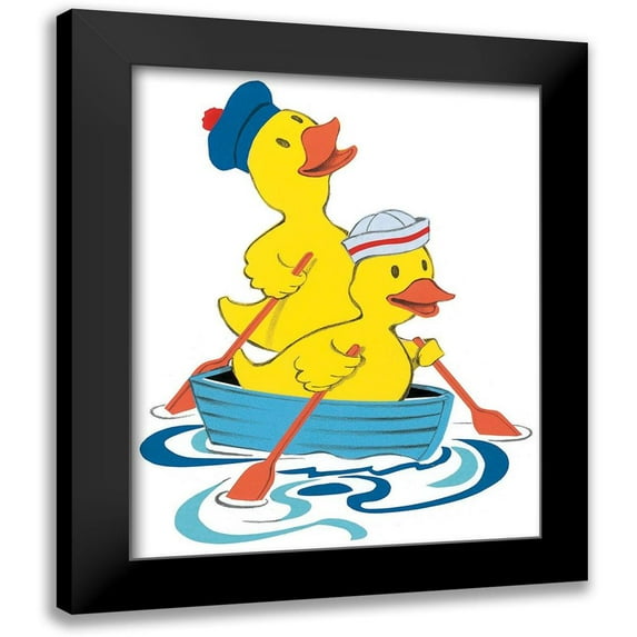 Unknown 15x18 Black Modern Framed Museum Art Print Titled - Ducks Sailing