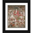 thumbnail image 1 of Unknown 15x18 Black Ornate Wood Framed with Double Matting Museum Art Print Titled - Buddhas, 1 of 4