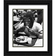 thumbnail image 1 of Unknown 15x18 Black Ornate Wood Framed with Double Matting Museum Art Print Titled - Even Apes Need a Break, 1 of 4