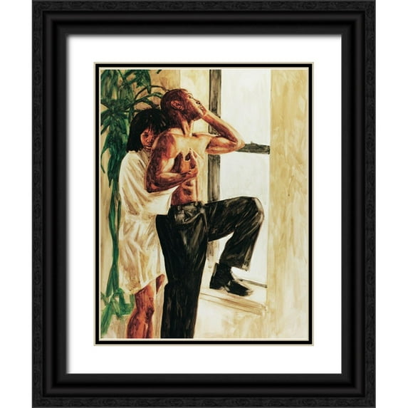 Unknown 15x18 Black Ornate Wood Framed with Double Matting Museum Art Print Titled - Hug Me