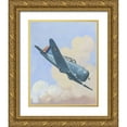 thumbnail image 1 of Unknown 15x18 Gold Ornate Wood Framed with Double Matting Museum Art Print Titled - Army Trainer I, 1 of 4