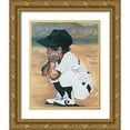 thumbnail image 1 of Unknown 15x18 Gold Ornate Wood Framed with Double Matting Museum Art Print Titled - Baseball Patience, 1 of 4