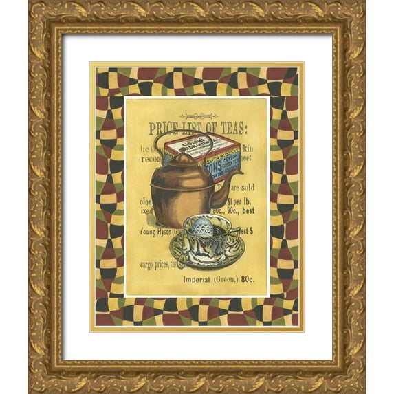 Unknown 15x18 Gold Ornate Wood Framed with Double Matting Museum Art Print Titled - Tea Leaves