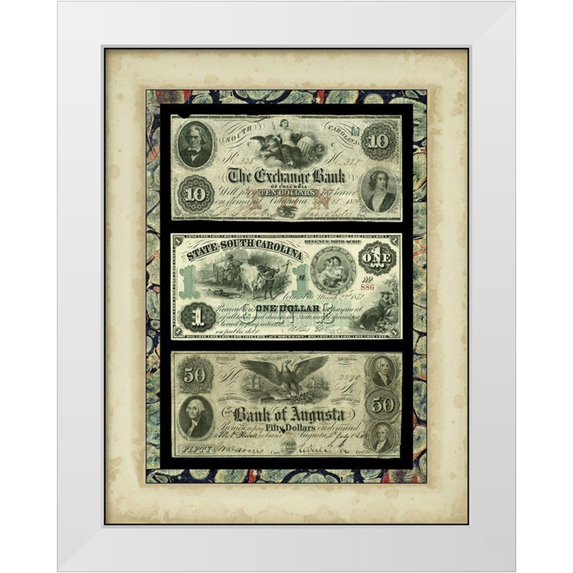 Unknown 15x18 White Modern Wood Framed Museum Art Print Titled - Money, Money, Money II