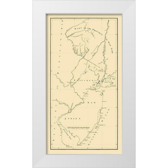 Unknown 15x24 White Modern Wood Framed Museum Art Print Titled - New Jersey New York -1769