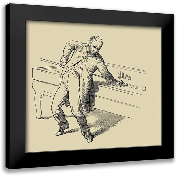 Unknown 16x15 Black Modern Framed Museum Art Print Titled - Pool Hall Antics V