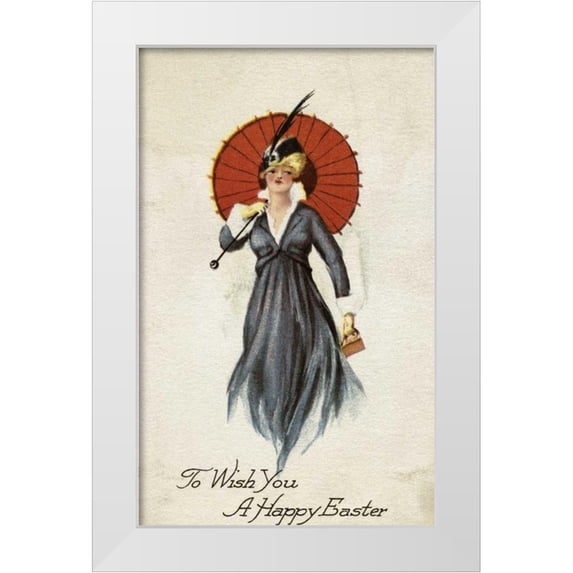 Unknown 16x24 White Modern Wood Framed Museum Art Print Titled - To Wish You a Happy Easter