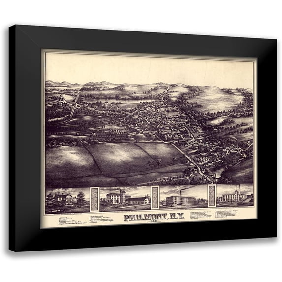 Unknown 17x15 Black Modern Framed Museum Art Print Titled - Philmont New York -1881