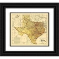 thumbnail image 1 of Unknown 17x15 Black Ornate Wood Framed with Double Matting Museum Art Print Titled - Railroad Commissioners Map of Texas 1897, 1 of 4