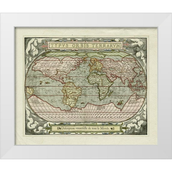 Unknown 17x15 White Modern Wood Framed Museum Art Print Titled - Typvs Orbis Map
