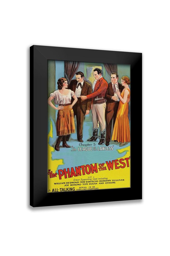 Unknown 17x24 Black Modern Framed Museum Art Print Titled - Vintage Westerns: Phantom of the West - League of the Lawless