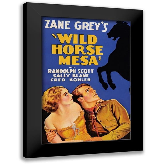 Unknown 17x24 Black Modern Framed Museum Art Print Titled - Vintage Westerns: Wild Horse Mesa