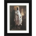 thumbnail image 1 of Unknown 17x24 Black Ornate Wood Framed with Double Matting Museum Art Print Titled - Guardian, 1 of 4