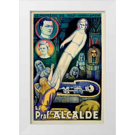 Unknown 17x24 White Modern Wood Framed Museum Art Print Titled - Le Profr Alcalde / Le Mystere de Tout-Ankh-Amon