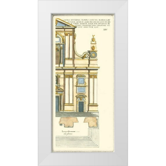 Unknown 17x32 White Modern Wood Framed Museum Art Print Titled - Classical Facade I