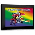 thumbnail image 1 of Unknown 18x13 Black Modern Framed Museum Art Print Titled - Japanese Superhero on Motorcycle, 1 of 5