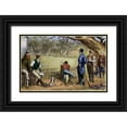 thumbnail image 1 of Unknown 18x13 Black Ornate Wood Framed with Double Matting Museum Art Print Titled - Thanksgiving Turkey Shoot, 1 of 4