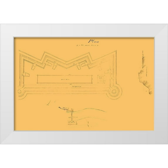 Unknown 18x13 White Modern Wood Framed Museum Art Print Titled - Fort Opposite Paducah Kentucky - 1864