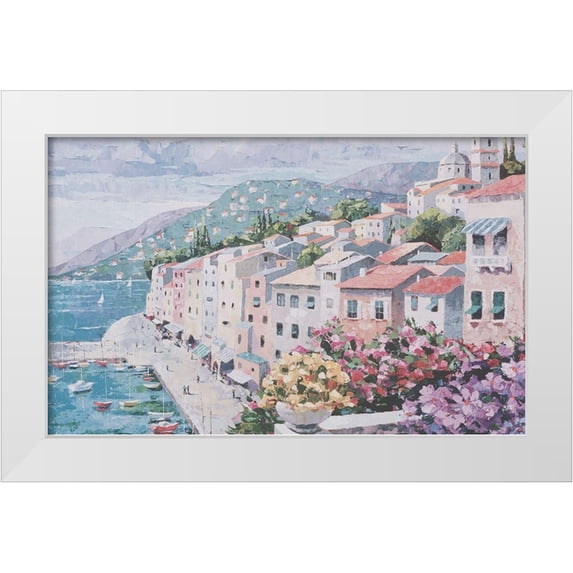 Unknown 18x13 White Modern Wood Framed Museum Art Print Titled - Pink Houses II